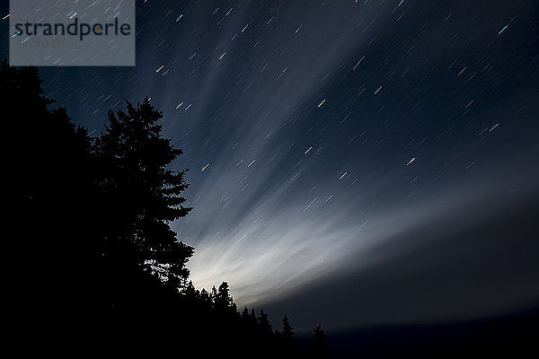Licht  das durch den Nachthimmel strömt  The Ovens Natural Park; Neuschottland  Kanada