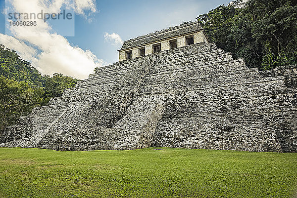 Tempel der Grafenruine der Maya-Stadt Palenque; Chiapas  Mexiko