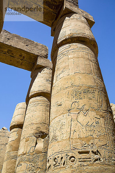Säulen  Großer Hypostylossaal  Karnak-Tempelkomplex  UNESCO-Weltkulturerbe; Luxor  Ägypten