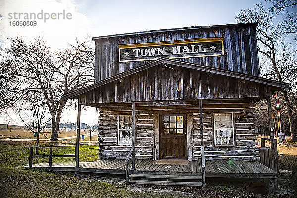Rathaus in der alten Weststadt  Salmon Lake Park; Grapeland  Texas  Vereinigte Staaten von Amerika