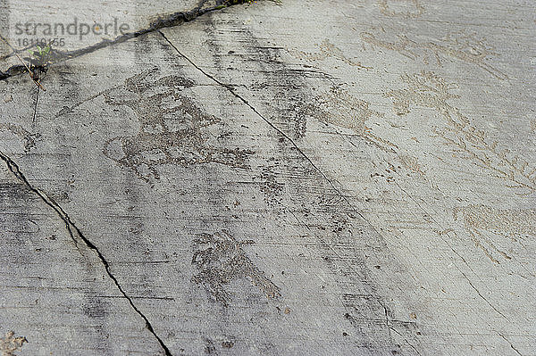 Italien  Lombardei  Nationalpark der Petroglyphen von Naquane Capo di Ponte  Valcamonica