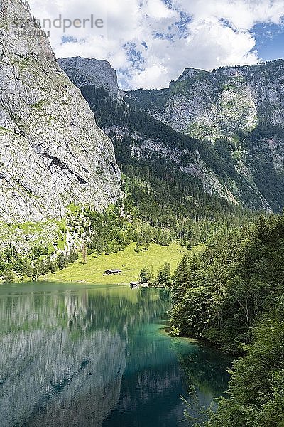 Obersee  Königssee  Nationalpark Berchtesgaden  Berchtesgadener Land  Oberbayern  Bayern  Deutschland  Europa