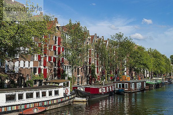 Grachtenhäuser in der Brouwersgracht  Amsterdam  Provinz Nordholland  Niederlande  Europa