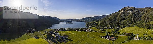 Luftaufnahme  Blick über den Schliersee  Fischhausen  Oberbayern  Bayern  Deutschland  Europa