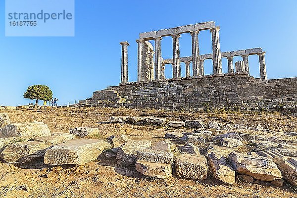 Poseidon-Tempel  Kap Sounion  Attika  Griechenland  Europa