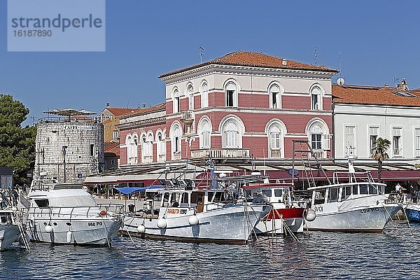 Ausflugsboote im Hafen  Porec  Istrien  Kroatien  Europa