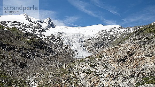 Gebirgslandschaft mit Gletscher Schlatenkees  Nationalpark Hohe Tauern  Tauerntal  Osttirol  Österreich  Europa