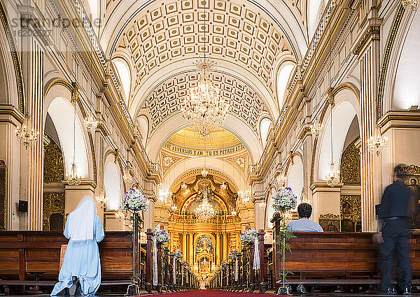 Innenraum der Kathedrale  Lima  Peru  Südamerika