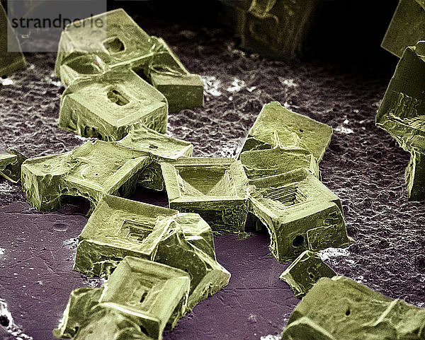 Mikroskopische Ansicht von Salzkristallen