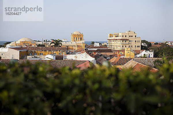 Ansicht von Dächern und Skyline  Cartagena  Kolumbien  Südamerika
