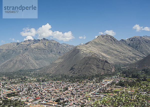 Blick auf die Stadt Cusco von Sacsayhuaman  Peru