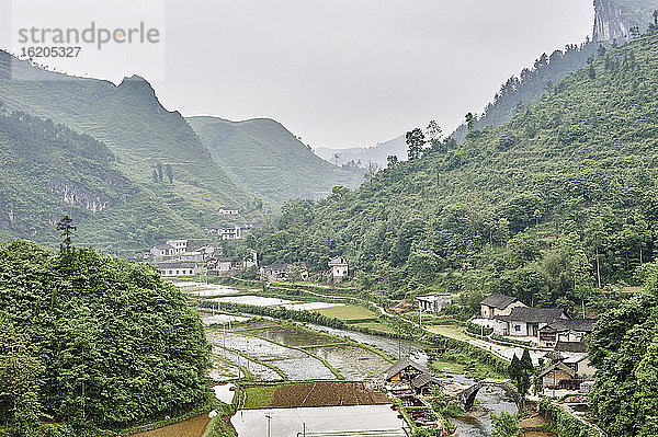 Panoramablick  Fenghuang  Hunan  China