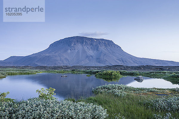 Berg Herdubreid und Oase Herdubreidalindir  Sudur-thigeyjarsysla  Island