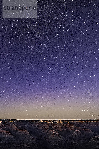 Erhöhte Ansicht der Sterne am Abendhimmel über dem South Rim  Grand Canyon National Park  Arizona  USA