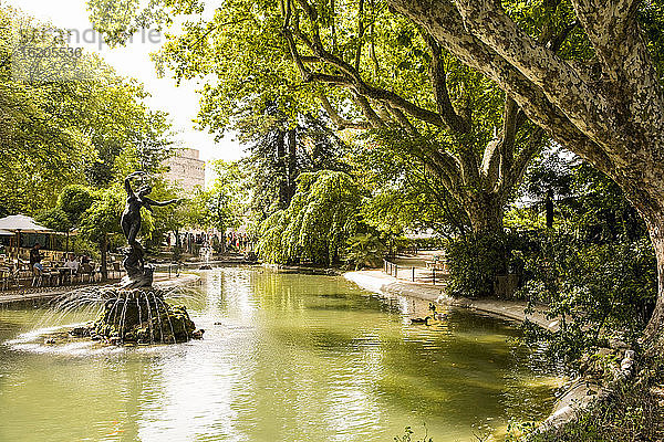 Parksee und Springbrunnen  Avignon  Provence  Frankreich