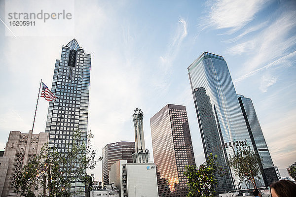Wolkenkratzer-Skyline  Stadtzentrum von Los Angeles  Kalifornien  USA