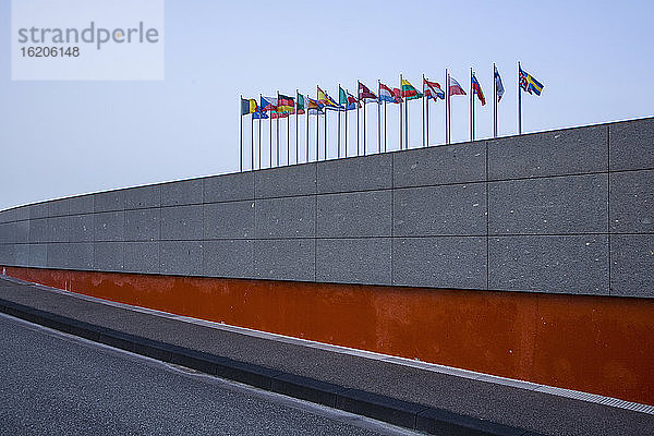 Flaggen der Mitgliedsstaaten  Europarat  Straßburg  Frankreich