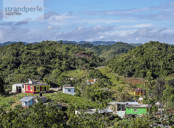 Nine Mile  Bob Marleys Geburtsort  erhöhte Ansicht  St. Ann Parish  Jamaika  Westindische Inseln  Karibik  Mittelamerika