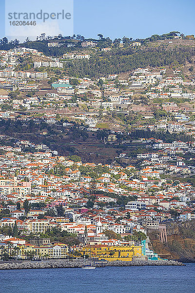 Blick auf das Fort Sao Tiago  Funchal  Madeira  Portugal  Atlantik  Europa
