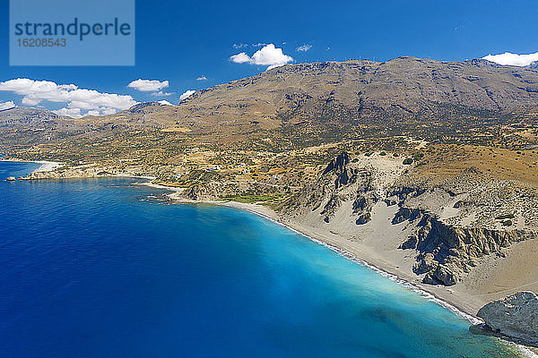 Luftaufnahme des Strandes von Agios Pavlos auf der Insel Kreta  Griechische Inseln  Griechenland  Europa
