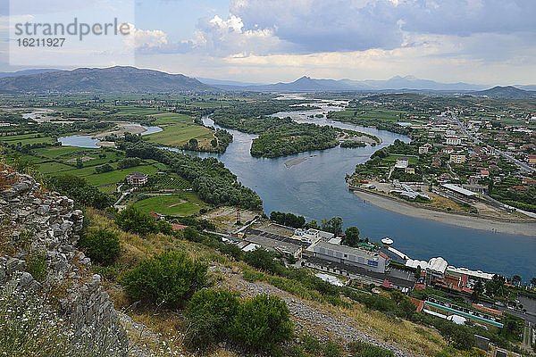 Albanien  Balkan  Shkodra  Blick auf das Drina-Tal