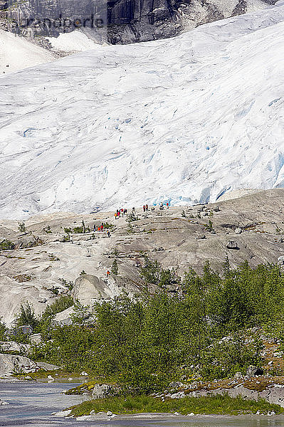 Norwegen  Nigardsbreen  Touristen auf Gletscherzunge