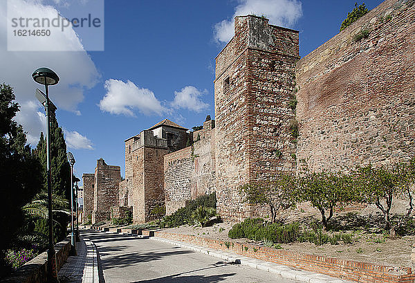 Spanien  Malaga  Blick auf die Burg Alcazaba