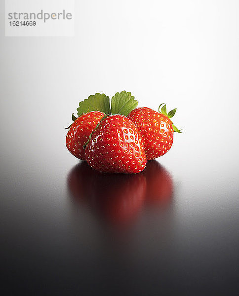 Erdbeeren auf farbigem Hintergrund  Nahaufnahme