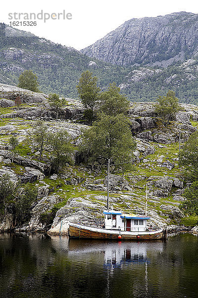 Norwegen  Blick auf Fjord in Berg
