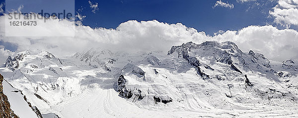 Schweiz  Wallis  Blick auf den Gornerkamm