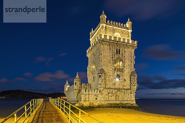 Portugal  Lissabon  Blick auf den Turm von Belem