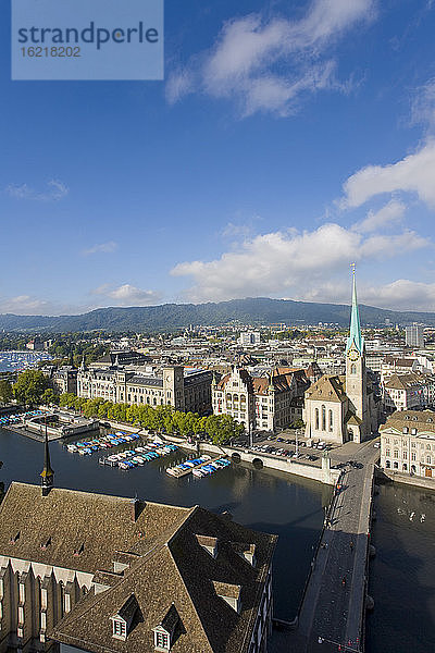Schweiz  Zürich  Stadtbild  Blick von oben