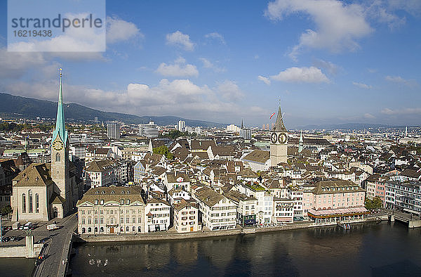 Schweiz  Zürich  Stadtbild  Blick von oben
