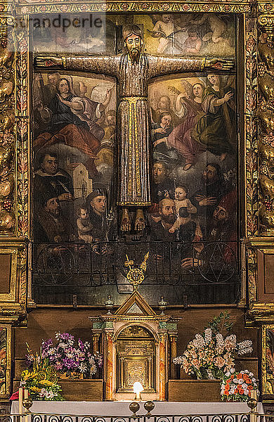 Spanien  Katalonien  Pyrenäen  Provinz Girona  Beget  romanische Kirche Sant Cristofol  Altaraufsatz Christus in Majestät (12. Jahrhundert)