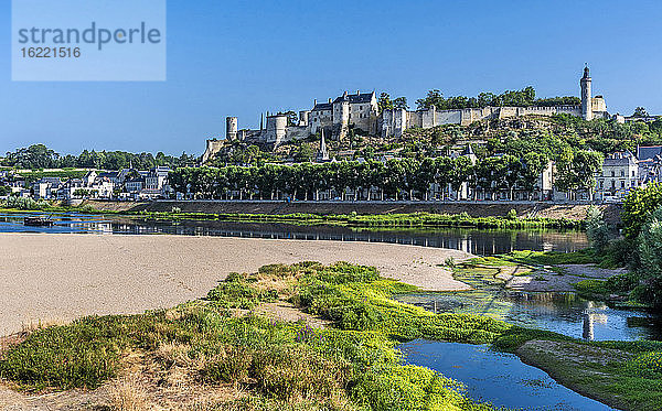 Frankreich  Zentral-Val de Loire  Indre-et-Loire  Königliche Festung von Chinon  Sand und ausgetrocknete Vienne