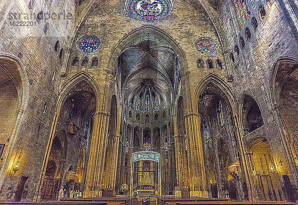 Spanien  Katalonien  Girona  Kathedrale der Heiligen Maria  gotisches Kirchenschiff