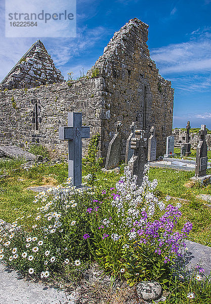 Europa  Republik Irland  Grafschaft Galway  Aran-Inseln  Inishmore-Insel  klösterliche Überreste der Sieben Kirchen (8.-9. Jahrhundert  Nationaldenkmal)