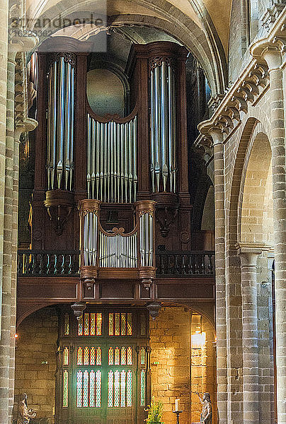Frankreich  Limousin  Correze  Tulle  Kirchenschiff der Kathedrale Notre Dame (12.-14. Jahrhundert)  Orgel (Historisches Denkmal  1839  von John Abbey)