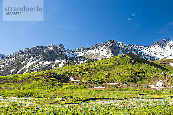 Frankreich  Savoyen  Almen und Gletscher auf dem Col des Saisies