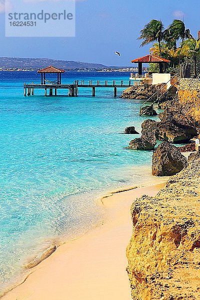 Niederländische Antillen. Bonaire. Kralendijk. Bachelors Strand.
