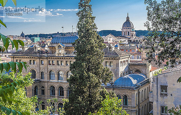 Europa  Italien  Rom  Blick auf die Piazza di Spagna von der Villa Medici aus