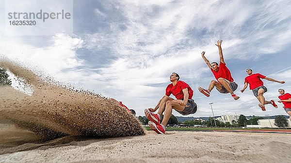 Mann  Leichtathletik  Serie beim Weitsprung  Deutschland  Europa