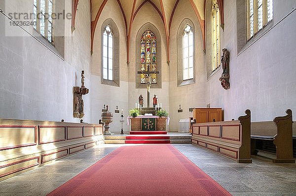Altarraum der Heilig-Geist-Kirche  Rothenburg ob der Tauber  Franken  Bayern  Deutschland  Europa