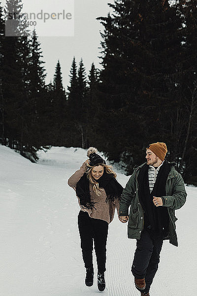 Glückliches Paar im Winter