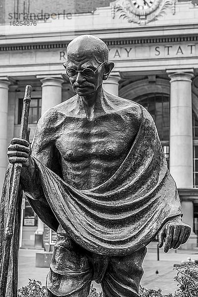 Mahatma-Gandhi-Statue  Bahnhof Wellington; Wellington  Region Wellington  Neuseeland