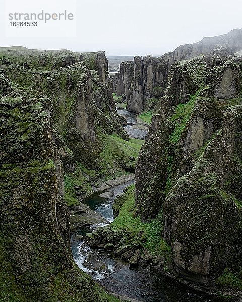 Fjaðrárgljúfur Canyon  Südisland  Island  Europa