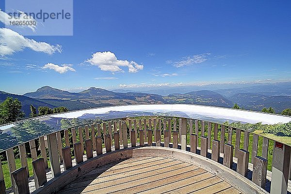 Aussichtsplattform mit Panoramabild  Bergstation des Skigebietes Obereggen  Oberholz  Dolomiten  Südtirol  Italien  Europa