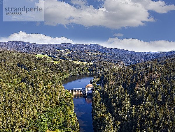 Blaibacher See und Höllensteinsee  Kraftwerk am Höllenstein  Schwarzer Regen  zwischen Viechtach und Bad Kötzting  Bayerischer Wald  Niederbayern  Bayern  Deutschland  Europa