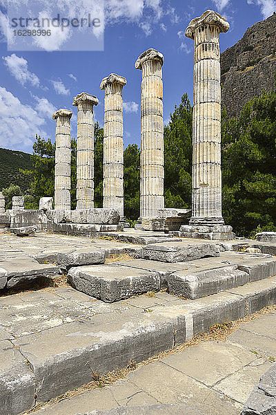 Türkei  Provinz Aydin  Ionien  antiker Athena-Tempel in der archäologischen Stätte von Priene
