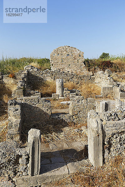 Türkei  Side  Ruinen der antiken Peristyl-Villen